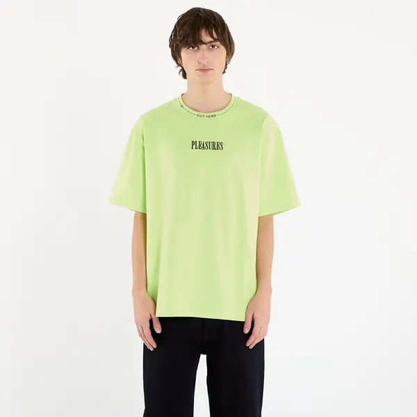 PLEASURES Тениска PLEASURES Cut Here Heavyweight Shirt Lime XL