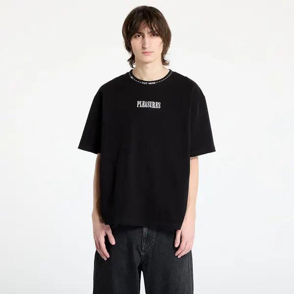 PLEASURES Тениска PLEASURES Cut Here Heavyweight T-Shirt Black S