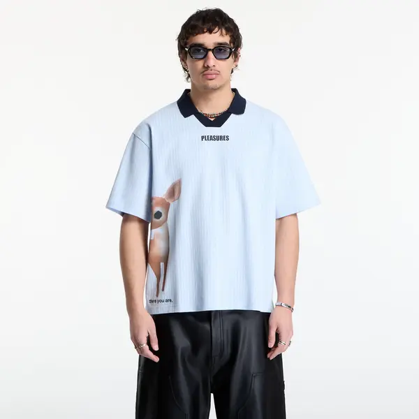 PLEASURES Тениска PLEASURES Pet Polo Blue L