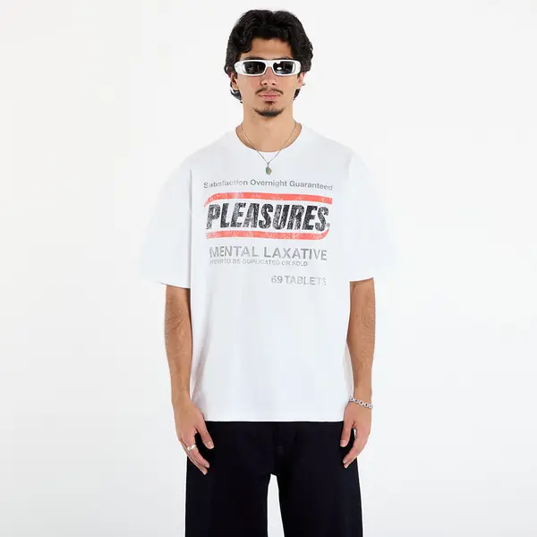 PLEASURES Тениска PLEASURES Relief Heavyweight Shirt Vtg White M