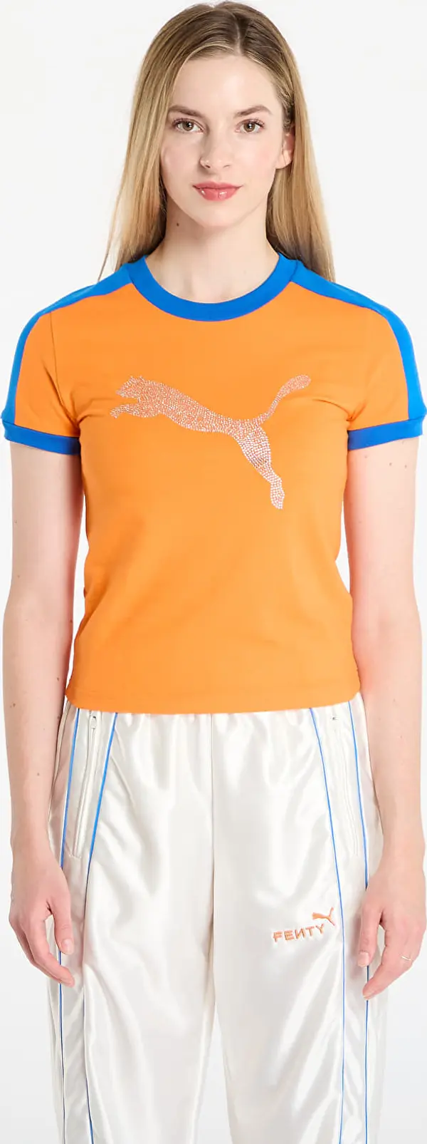 Puma Тениска Puma x FENTY T7 Slim Tee Rickie Orange XS