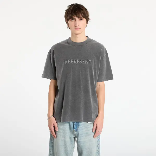REPRESENT Тениска REPRESENT Embroidered Serif Logo T-Shirt Vintage Grey XXL