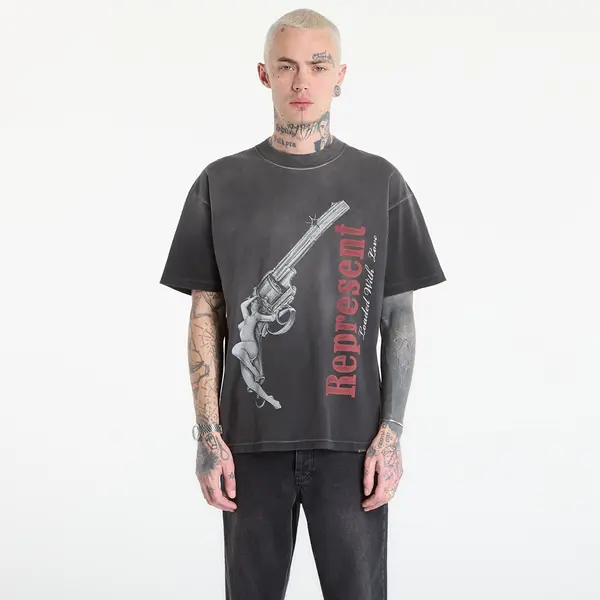 REPRESENT Тениска REPRESENT Loaded With Love T-Shirt UNISEX Stained Black XS
