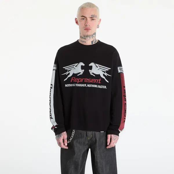 REPRESENT Тениска REPRESENT Mesh Pegasus Long Sleeve T-Shirt UNISEX Jet Black L