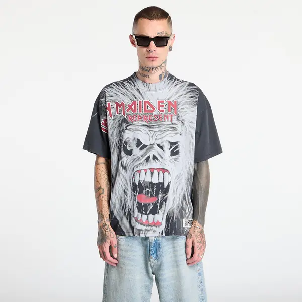 REPRESENT Тениска REPRESENT x Iron Maiden British Metal T-Shirt Stained Black L