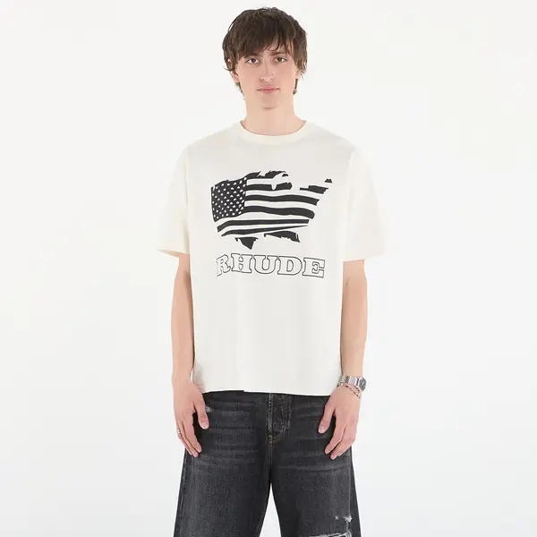 Rhude Тениска Rhude Banner Tee Vintage White/ Black L