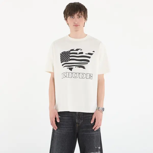 Rhude Тениска Rhude Banner Tee Vintage White/ Black M