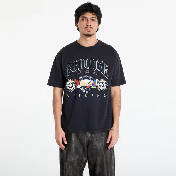 Rhude Тениска Rhude Usa Sailing Icon Tee Vintage Black/ White L