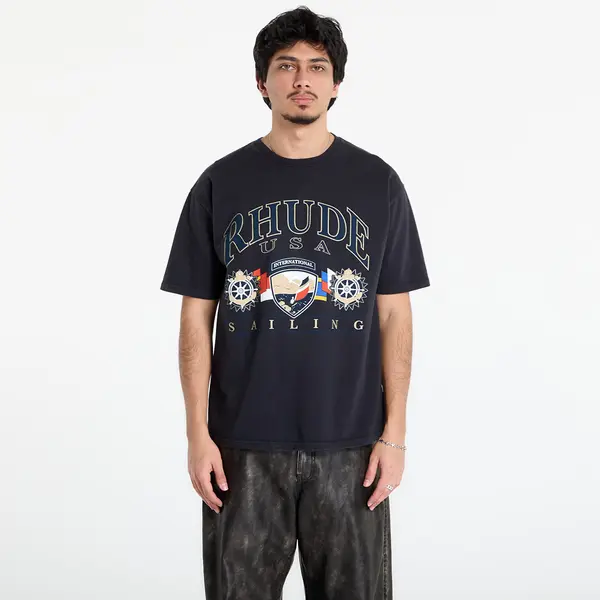 Rhude Тениска Rhude Usa Sailing Icon Tee Vintage Black/ White S