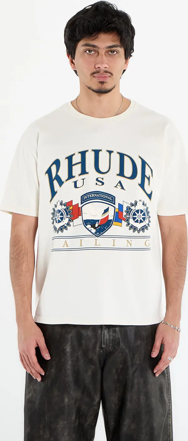 Rhude Тениска Rhude Usa Sailing Icon Tee Vintage White/ Black M
