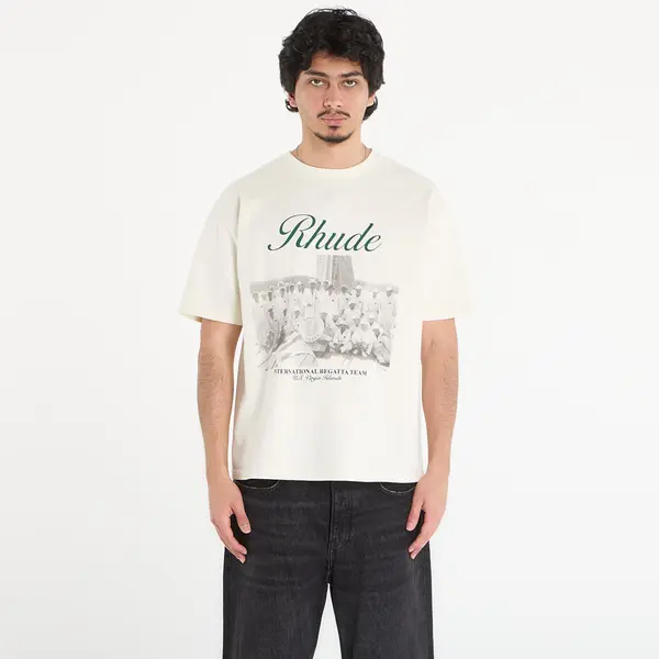 Rhude Тениска Rhude Virgin Islands Script Tee Vintage White/ Black/ Green M