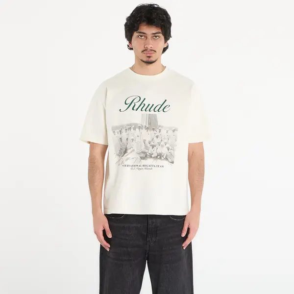 Rhude Тениска Rhude Virgin Islands Script Tee Vintage White/ Black/ Green XXL