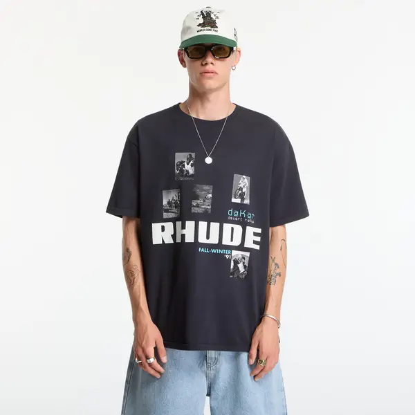 Rhude Тениска Rhude Winter 91 Rallye Tee Vintage Black/ White/ Blue M
