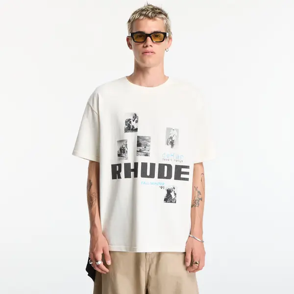 Rhude Тениска Rhude Winter 91 Rallye Tee Vintage White/ Black/ Blue L