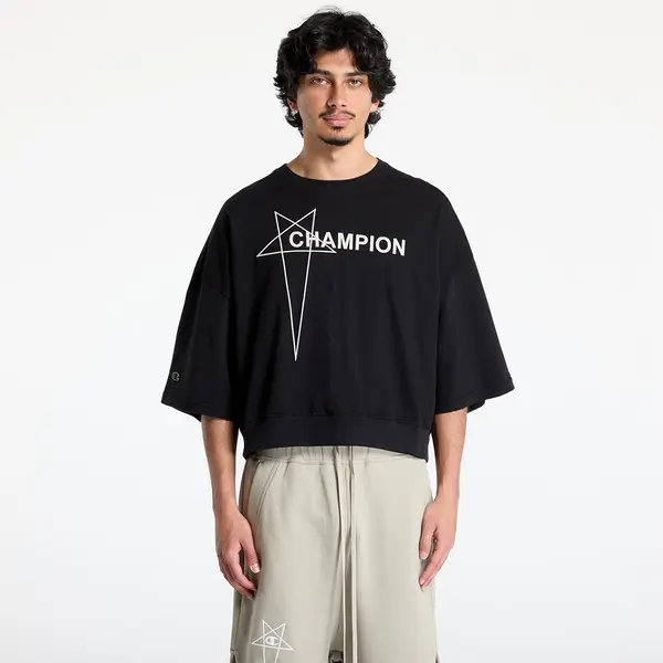 Rick Owens DRKSHDW Тениска Rick Owens DRKSHDW x Champion Tommy Cropped Tee Black L