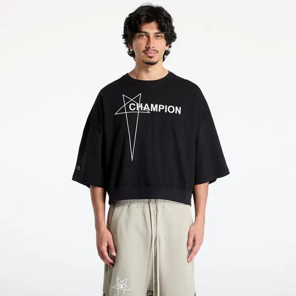 Rick Owens DRKSHDW Тениска Rick Owens DRKSHDW x Champion Tommy Cropped Tee Black XXL