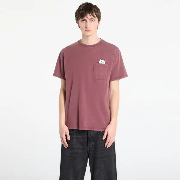RIPNDIP Тениска RIPNDIP Lord Nermal Pocket Tee Burgundy Vintage Wash M