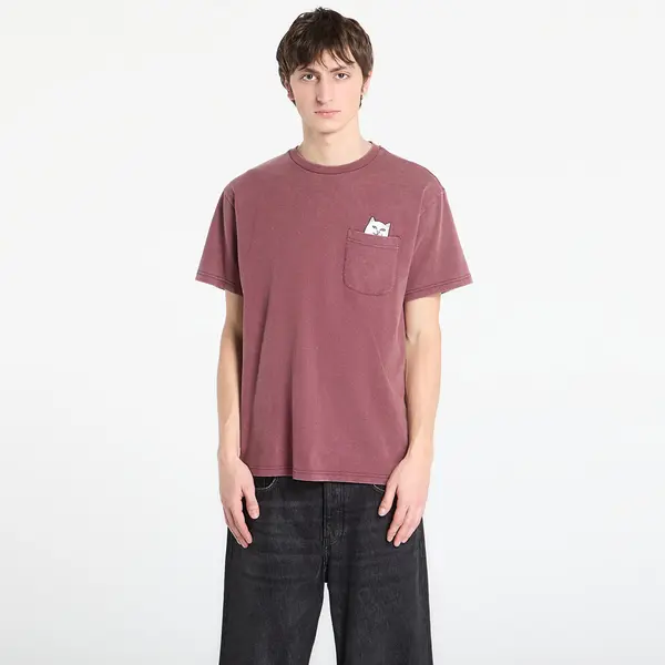 RIPNDIP Тениска RIPNDIP Lord Nermal Pocket Tee Burgundy Vintage Wash S