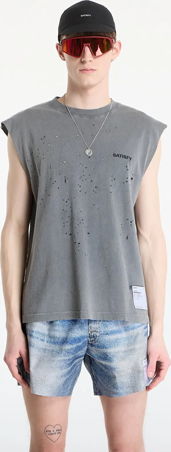 Satisfy Тениска Satisfy MothTech Muscle Tee Faded Black XL
