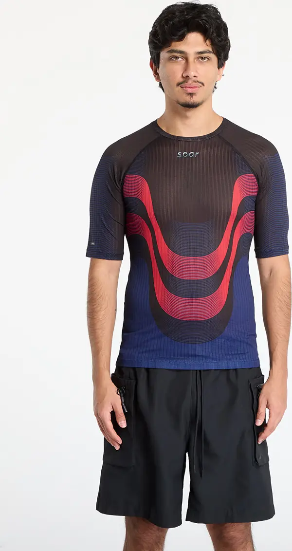 SOAR Running Тениска SOAR Race Tee Black/ Red/Navy L
