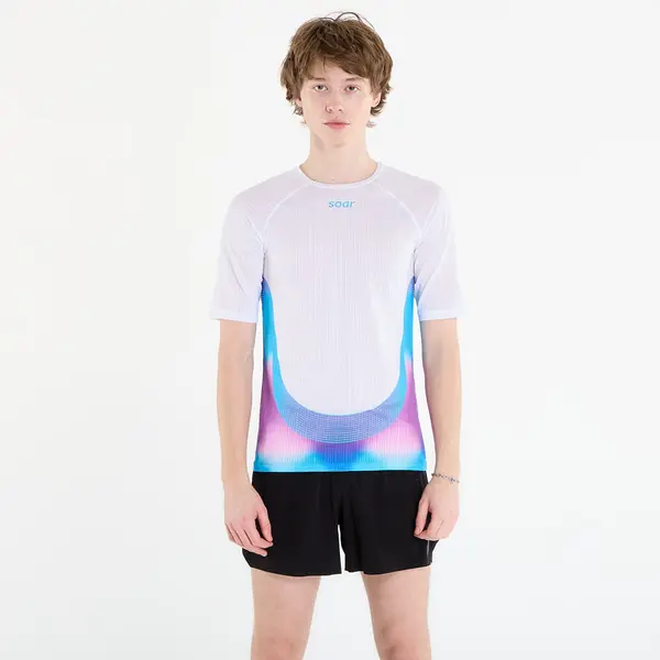 SOAR Running Тениска SOAR Race Tee White/ Magenta Blue L