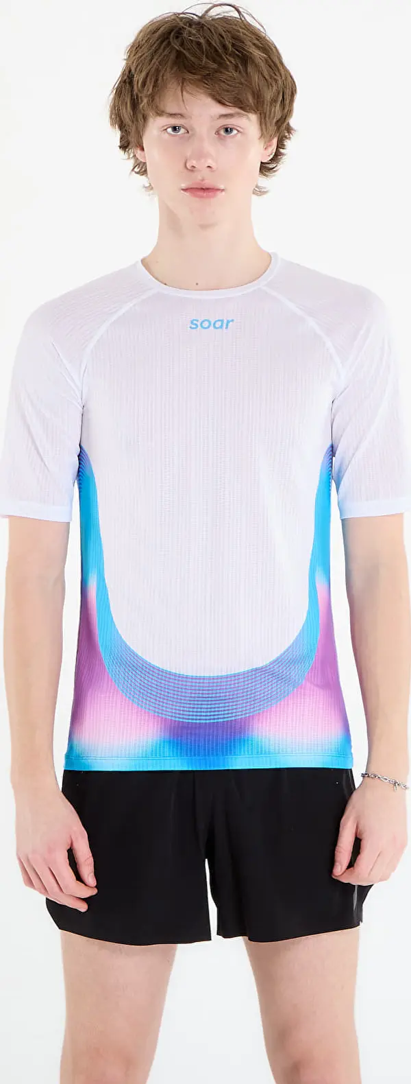 SOAR Running Тениска SOAR Race Tee White/ Magenta Blue XL