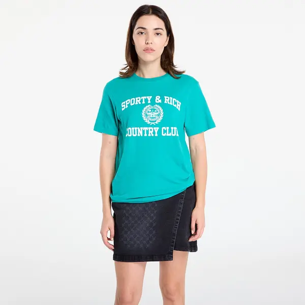 Sporty & Rich Тениска Sporty & Rich Varsity Crest Soft T-Shirt UNISEX Spring Green M