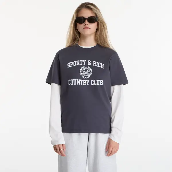 Sporty & Rich Тениска Sporty & Rich Varsity Crest Tshirt UNISEX Carbon S