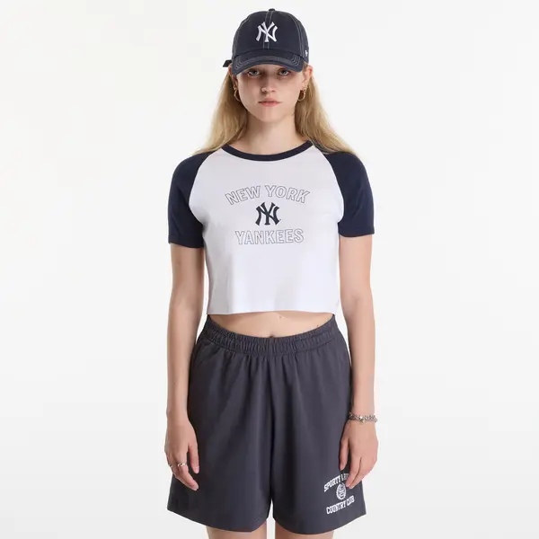 Sporty & Rich Тениска Sporty & Rich Yankees Arch Baby Baseball Tee White/ Dark Navy L