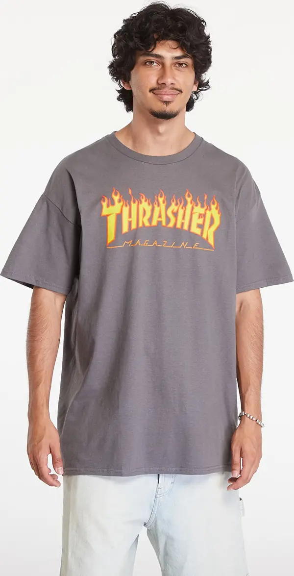 Thrasher Тениска Thrasher Flame Logo T-Shirt Charcoal Gray M
