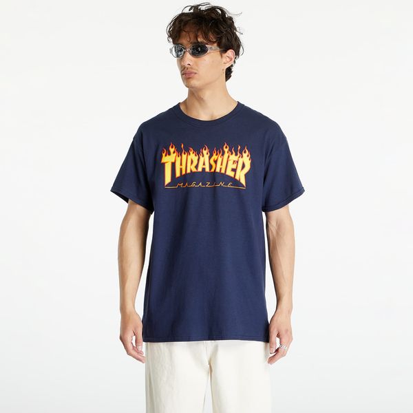 Thrasher Тениска Thrasher Flame Logo T-Shirt Navy Blue M