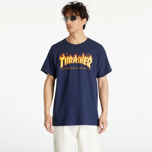 Thrasher Тениска Thrasher Flame Logo T-Shirt Navy Blue S