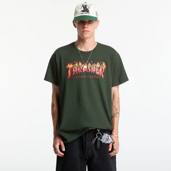 Thrasher Тениска Thrasher Fuego T-Shirt Green S