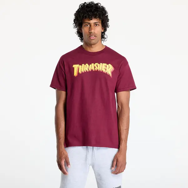 Thrasher Тениска Thrasher Stacked T-Shirt Maroon XL
