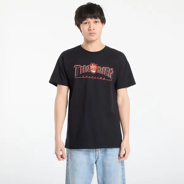 Thrasher Тениска Thrasher x Spitfire Big Head Outline T-Shirt Black M