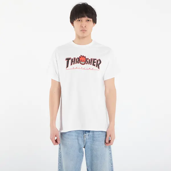 Thrasher Тениска Thrasher x Spitfire Big Head Outline T-Shirt White L