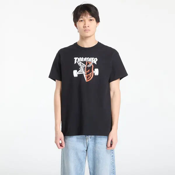Thrasher Тениска Thrasher x Spitfire Thrash & Burn T-Shirt Black M