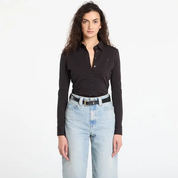 Tommy Hilfiger Тениска Tommy Hilfiger 1985 Slim Pique Btn Down Ls Black S