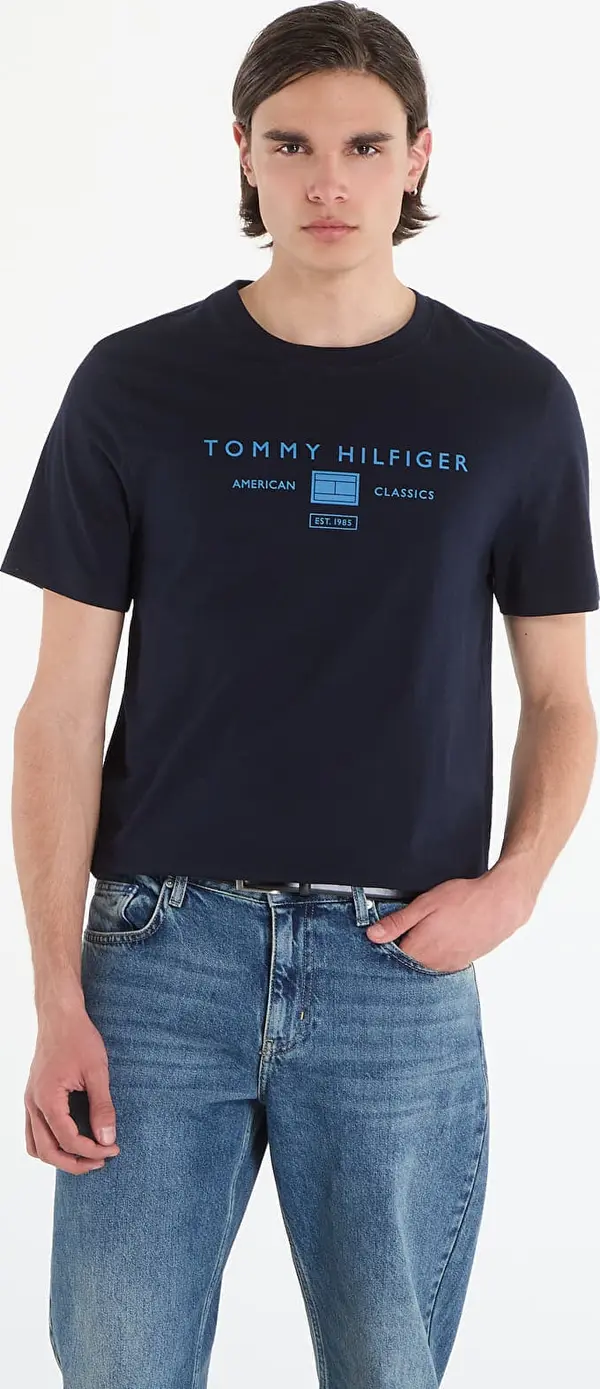 Tommy Hilfiger Тениска Tommy Hilfiger Brand Love Mono Stack Tee Navy XL