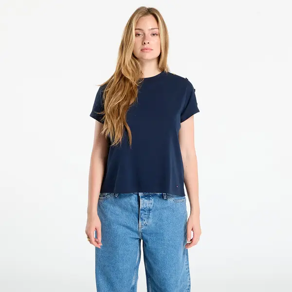 Tommy Hilfiger Тениска Tommy Hilfiger Gold Button Ss Tee Navy M