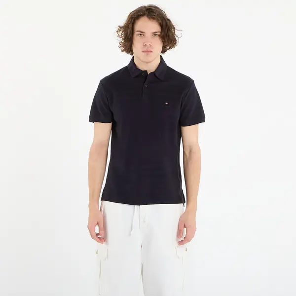Tommy Hilfiger Тениска Tommy Hilfiger Ss Herringbone Reg Polo Desert Sky S