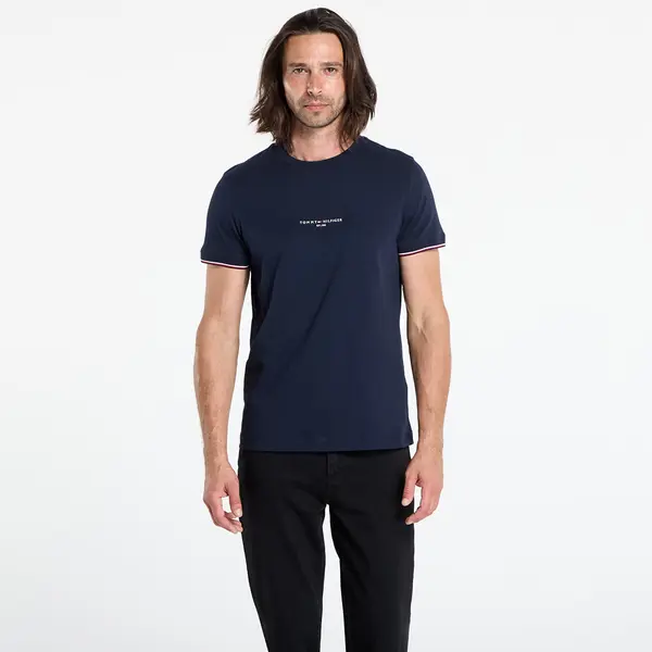 Tommy Hilfiger Тениска Tommy Hilfiger Tommy Logo Tipped Tee Blue L