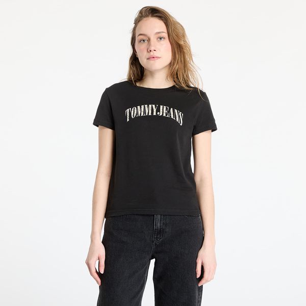 Tommy Hilfiger Тениска Tommy Jeans Regular Floral Varsity Tee Black L