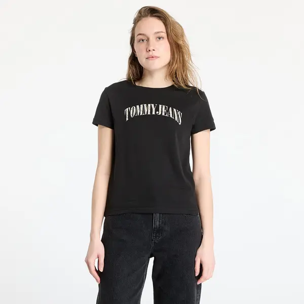 Tommy Hilfiger Тениска Tommy Jeans Regular Floral Varsity Tee Black XS