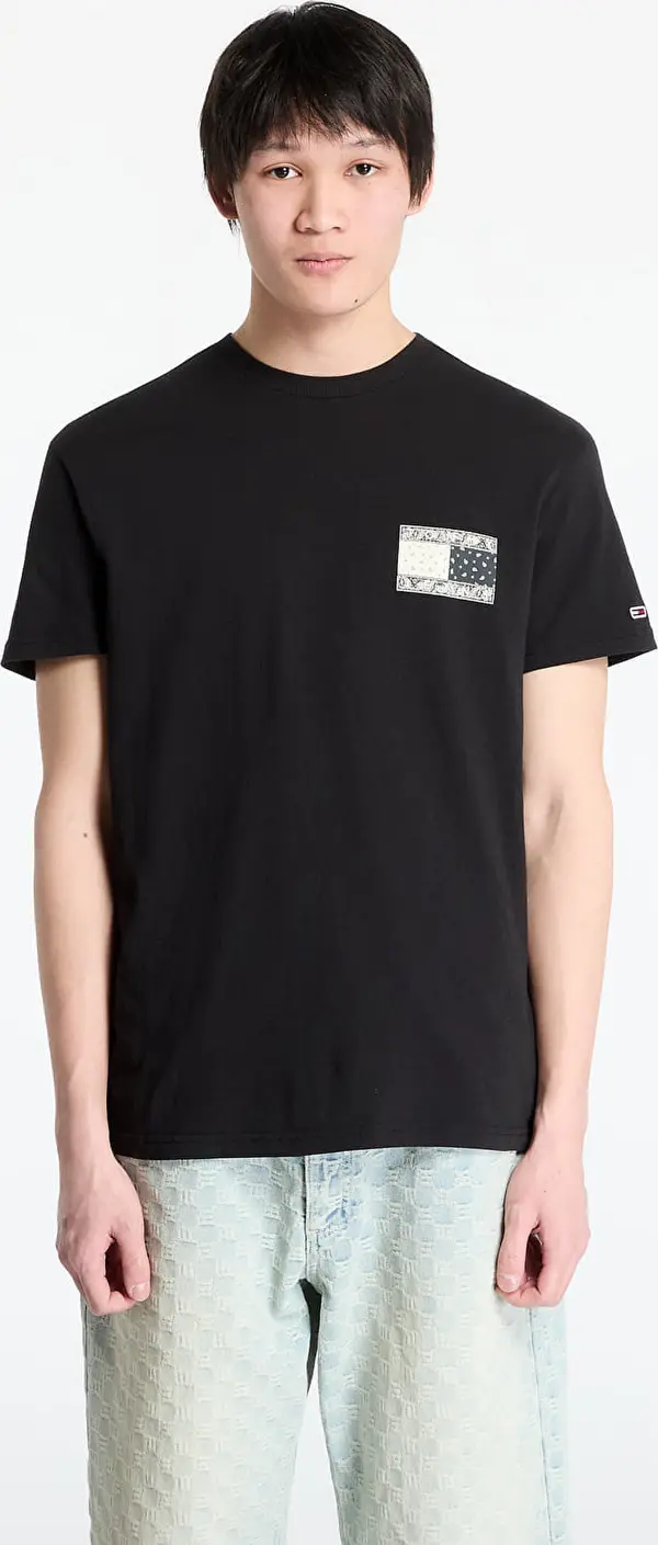 Tommy Hilfiger Тениска Tommy Jeans Regular Paisley Flag Tee Black S