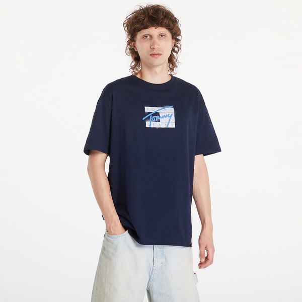 Tommy Hilfiger Тениска Tommy Jeans Regular Street Flag Tee Dark Night Navy L