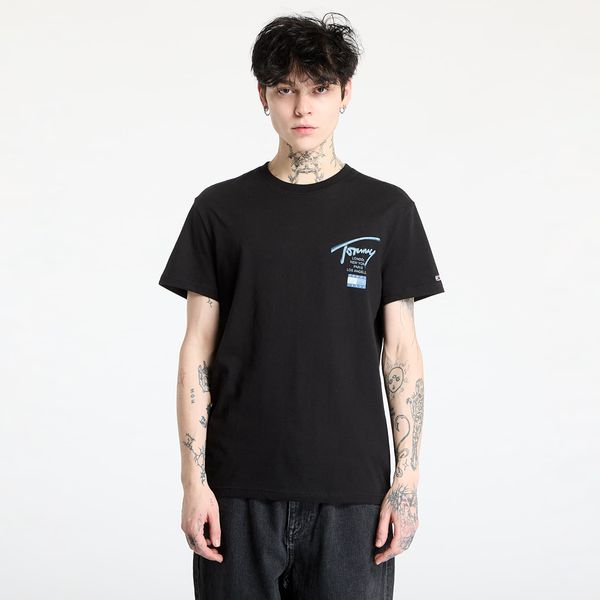 Tommy Hilfiger Тениска Tommy Jeans Regular Tommy Signature Tee Black S