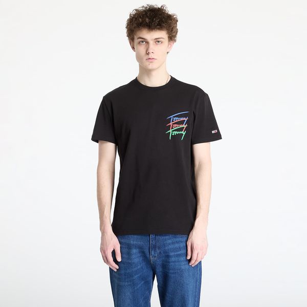 Tommy Hilfiger Тениска Tommy Jeans Regular Twisted Sign Tee Black S