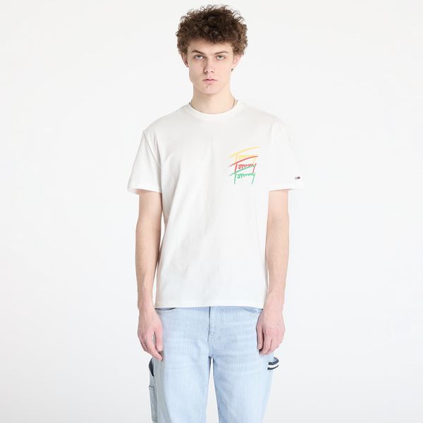 Tommy Hilfiger Тениска Tommy Jeans Regular Twisted Sign Tee White XXL