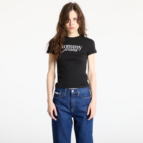 Tommy Hilfiger Тениска Tommy Jeans Slim Essential Tee Black XS